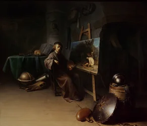 Artist in his studio